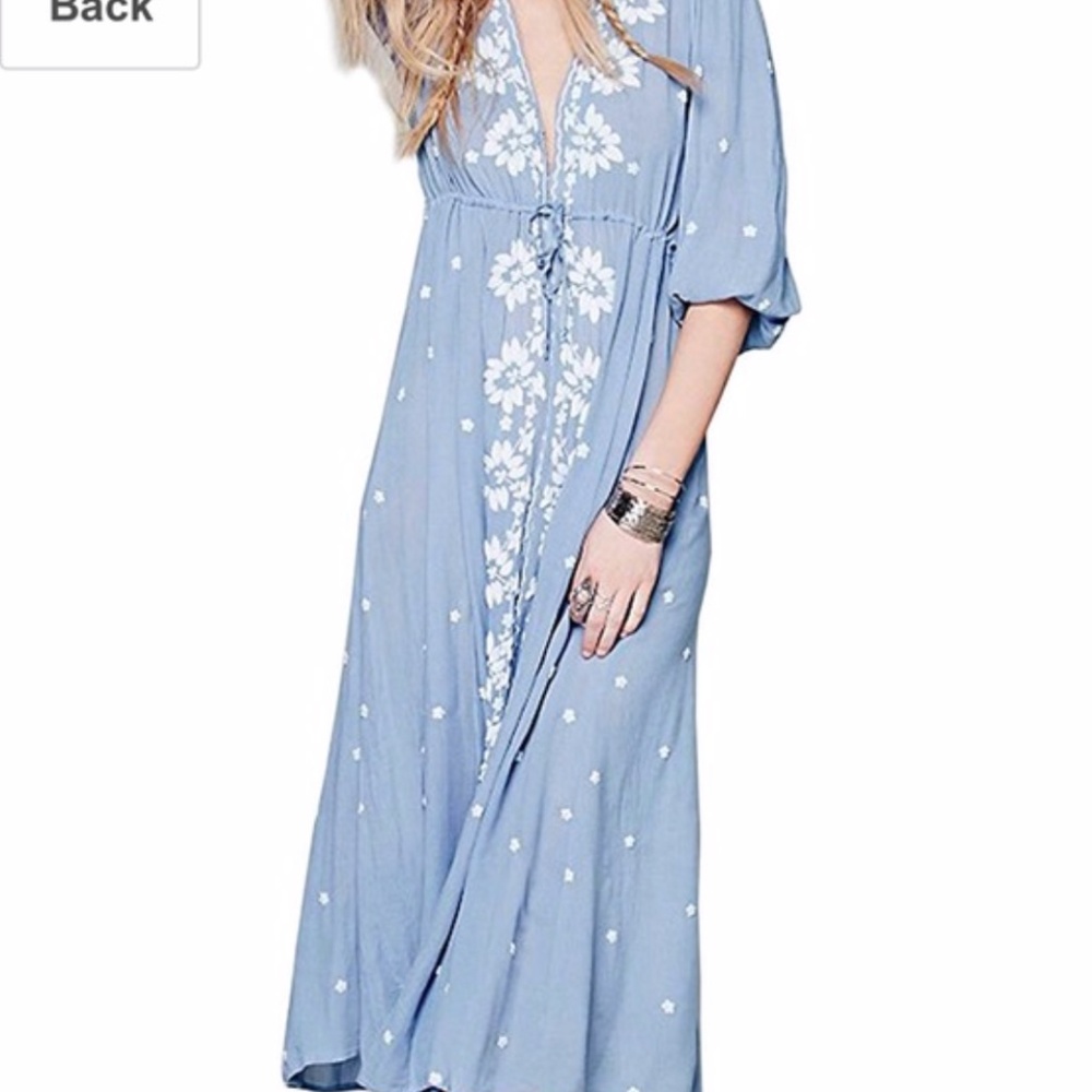 R. Vivimos Blue Boho Dress